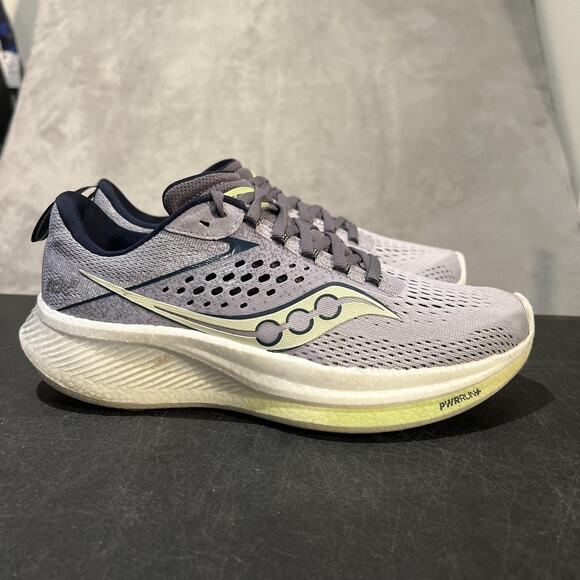 Saucony Ride 15 Shoes Womens 8.5 Iris Running PWRRUN Mesh S10924-110 Sneakers - Picture 1 of 10